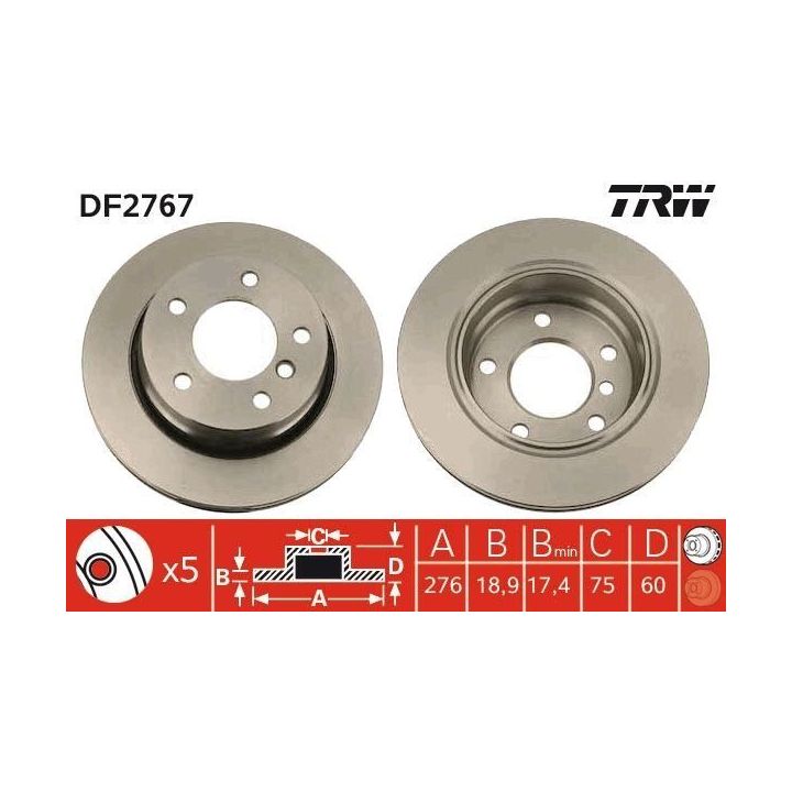 TRW Fren Diski Arka - BMW 3 Serisi (E36 / E46 Kasa) (1996-2001)