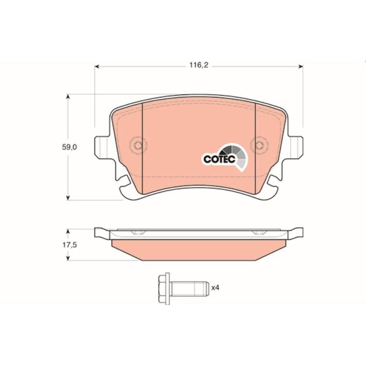 TRW Arka-Ön Disk Balata Audi A4 (8e2, B6), A4 (8ec, B7), A4 Avant (8e5, B6), A4 Avant (8ed, B7), A4 Convertible (8h7, B6,8he,b7)