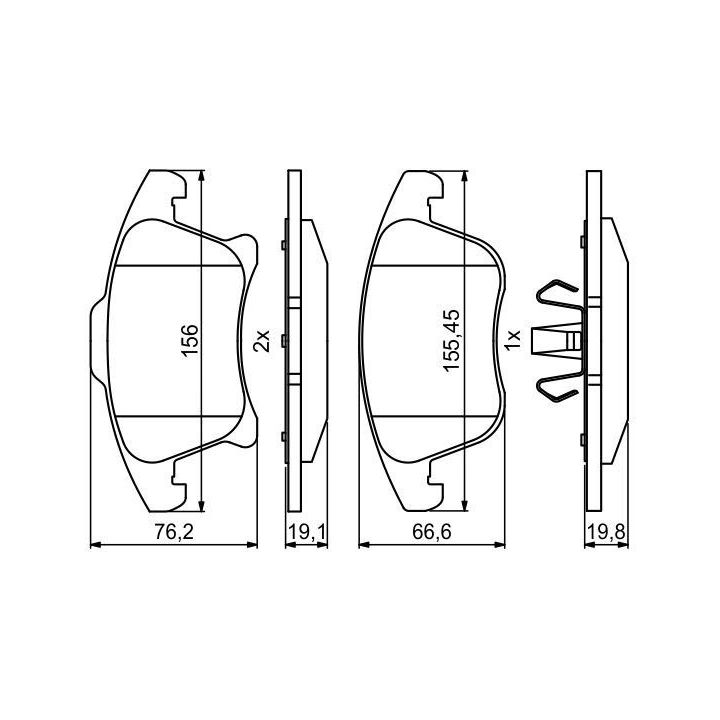 Ön Fren Balatası Ford S-Max Mondeo III Mondeo V Galaxy İçin (2000-) - BOSCH 0986494837