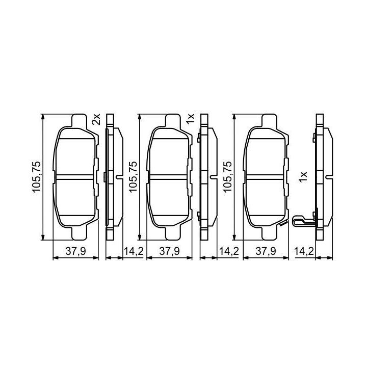 Arka Fren Balatası Suzuki Grand Vitara 1.9 2.0 2.4 3.2 4X4 İçin - BOSCH 0986494861