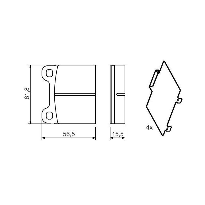 Arka Fren Balatası Mercedes W126 C126 W116 C107 Modelleri İçin (1974-1991) - BOSCH 0986466302