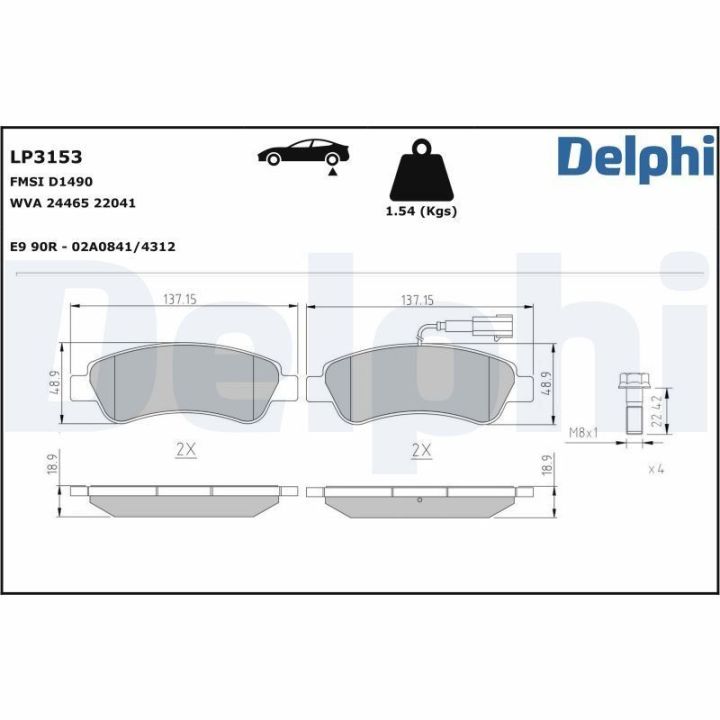 Arka Disk Balata Peugeot Boxer III Jumper III Ducato III İçin (2012-) - DELPHİ LP3153