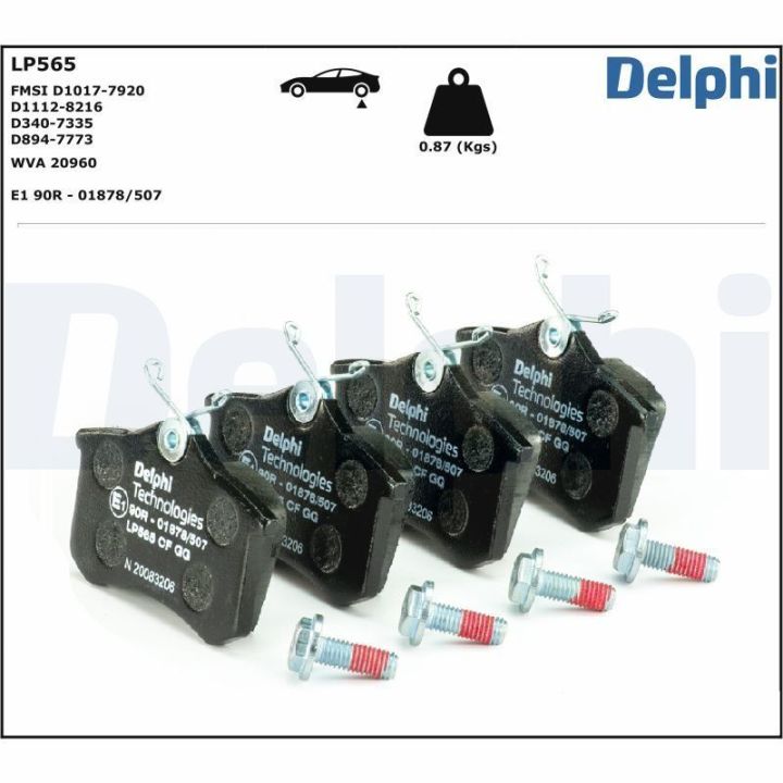 Arka Fren Balatası (87 MM) VW Passat Peugeot 307 Renault Megane II Partner Tepee Berlingo İçin - DELPHİ LP565