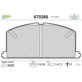 Ön Disk Balatası Toyota Corolla (1.3-1.6 Karbüratörlü) Corona İçin (1988-1997) - VALEO 670266