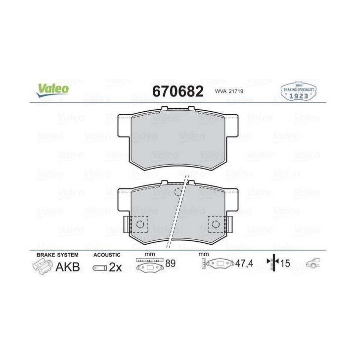 Arka Disk Balatası Honda CR-V II FR-V Stream İçin (2001-) - VALEO 670682