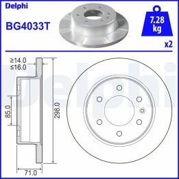 Arka Deliksiz Fren Diski Çiftli Paket Mercedes Sprinter VW Crafter İçin (2006-) - DELPHI BG4033T