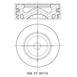 Piston Segman Ford Focus C-Max Mondeo Fiesta Peugeot Citroen DS 1.6 TDCi Euro 5 (STD, 75mm) - MAHLE 039PI00113000