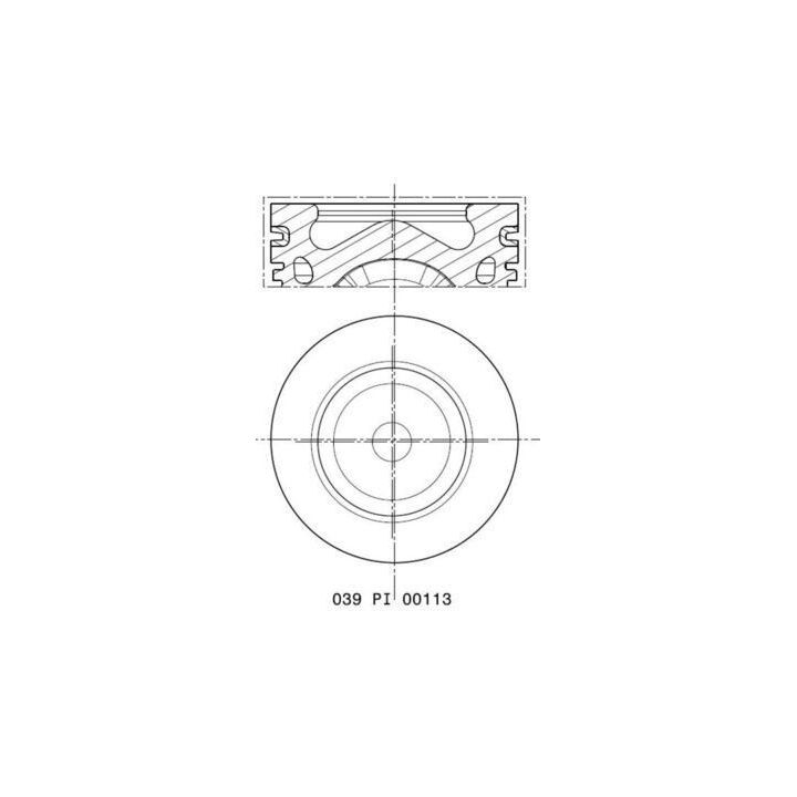 Piston Segman Ford Focus C-Max Mondeo Fiesta Peugeot Citroen DS 1.6 TDCi Euro 5 (+0.50, 75mm) - MAHLE 039PI00113002