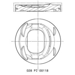 Motor Piston Segman Golf V VI Plus Jetta III Passat A1 A3 Altea Leon Toledo Octavia 1.4 TFSI (76.00mm) (2003-) - MAHLE 028PI0011