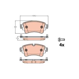 Audi A4 A5 A6 Serisi Arka Disk Balata - TRW GDB2132